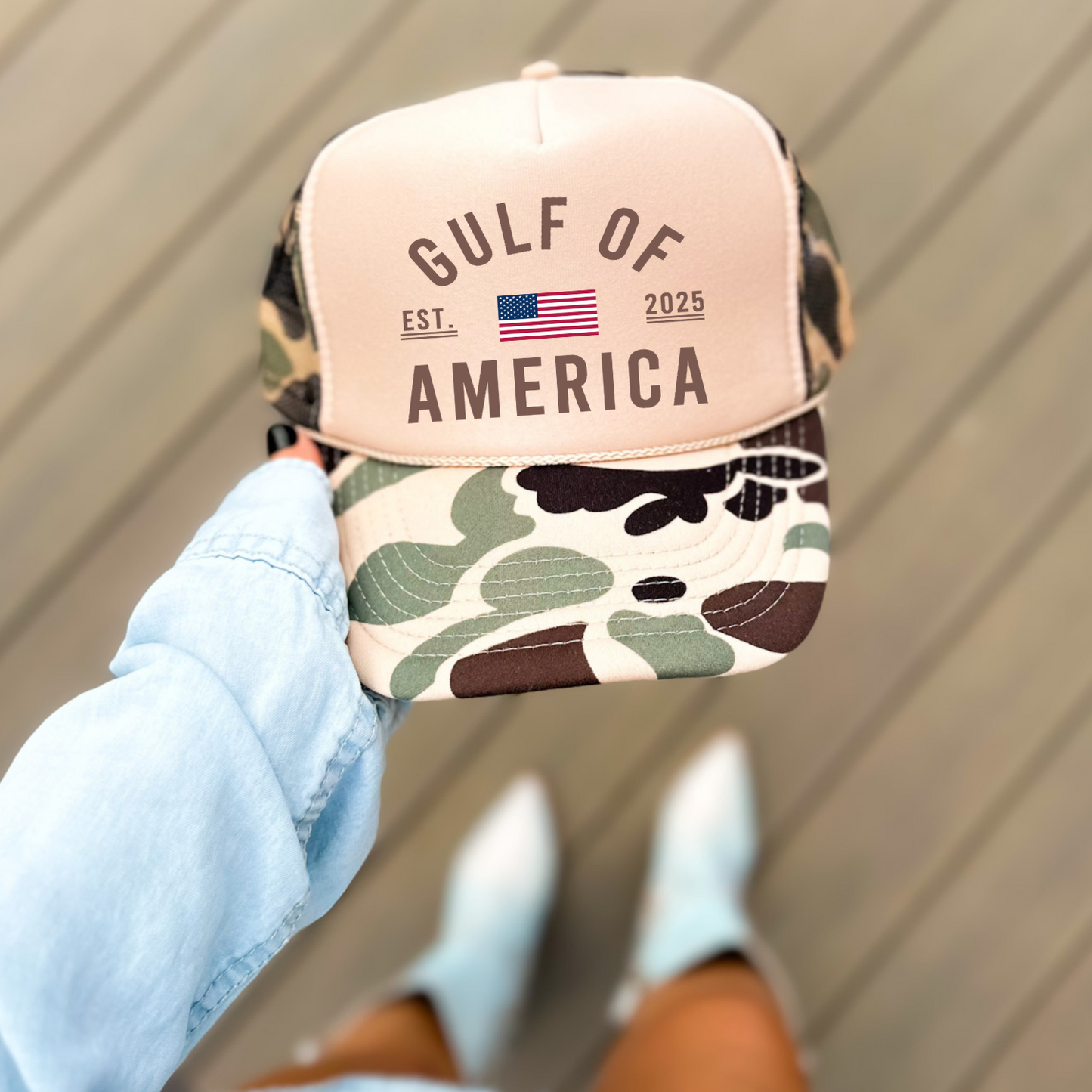 Gulf of America Classic Foam Camo Trucker Hat