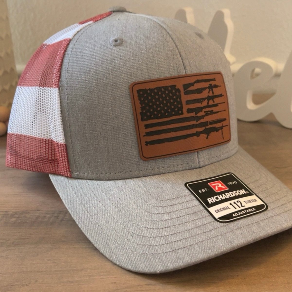 2nd Amendment Flag Leather Patch Hat Stars & Stripes Patch Hat - VividEditions