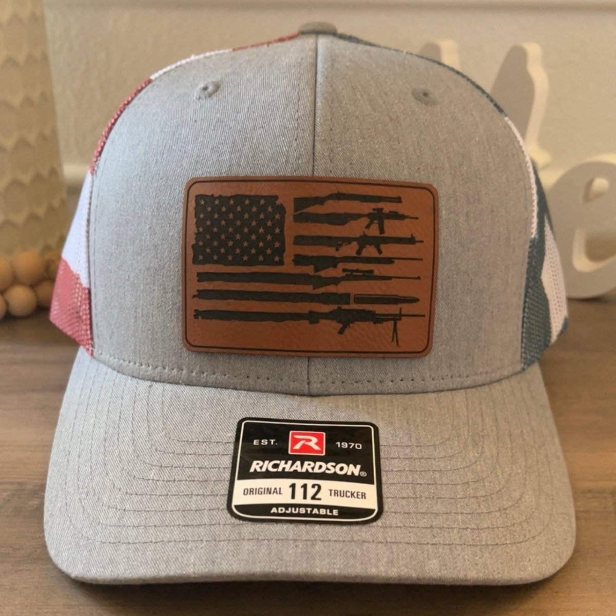 2nd Amendment Flag Leather Patch Hat Stars & Stripes Patch Hat - VividEditions