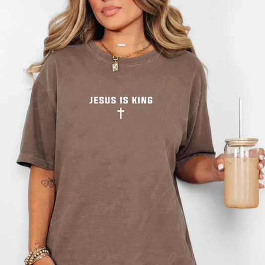 Jesus Is King Cross Christian Faith Graphic T-Shirt