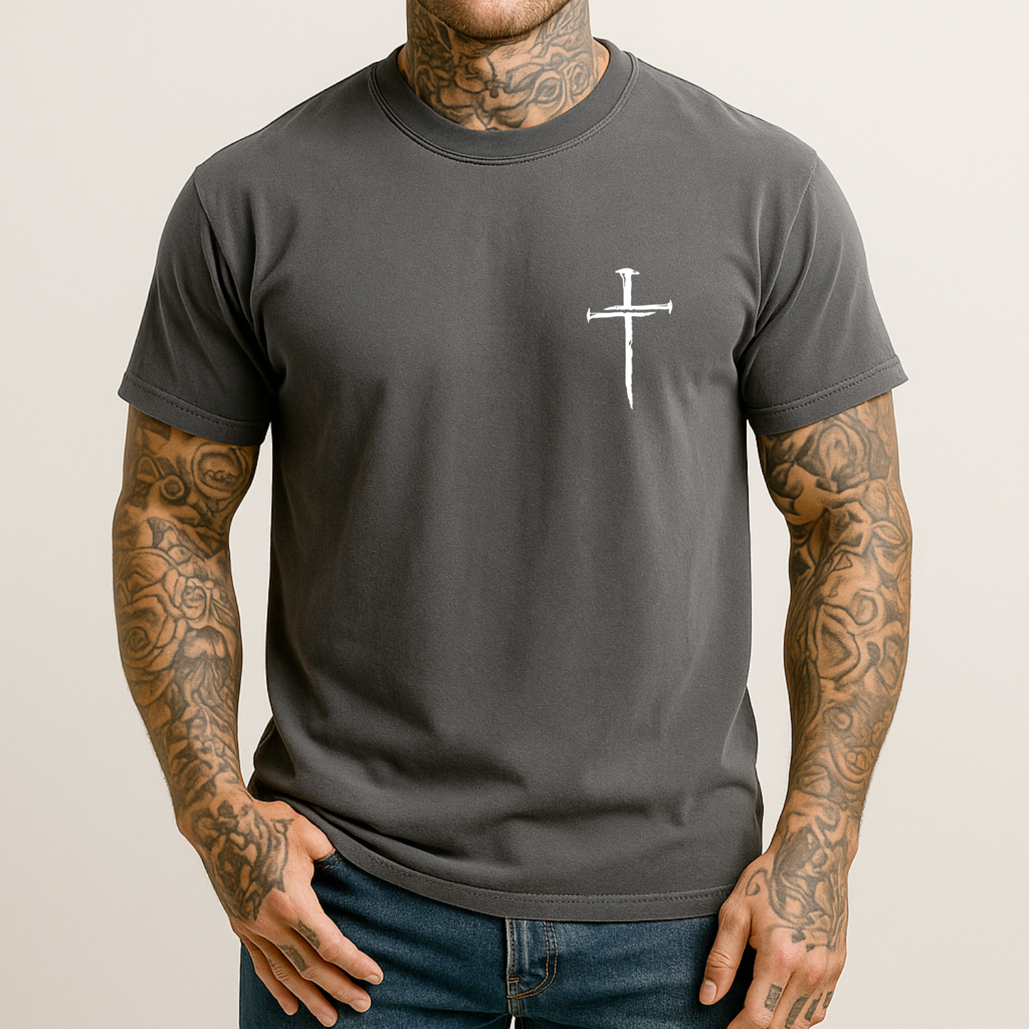 Three Nail Cross Men's Christian T Shirt
