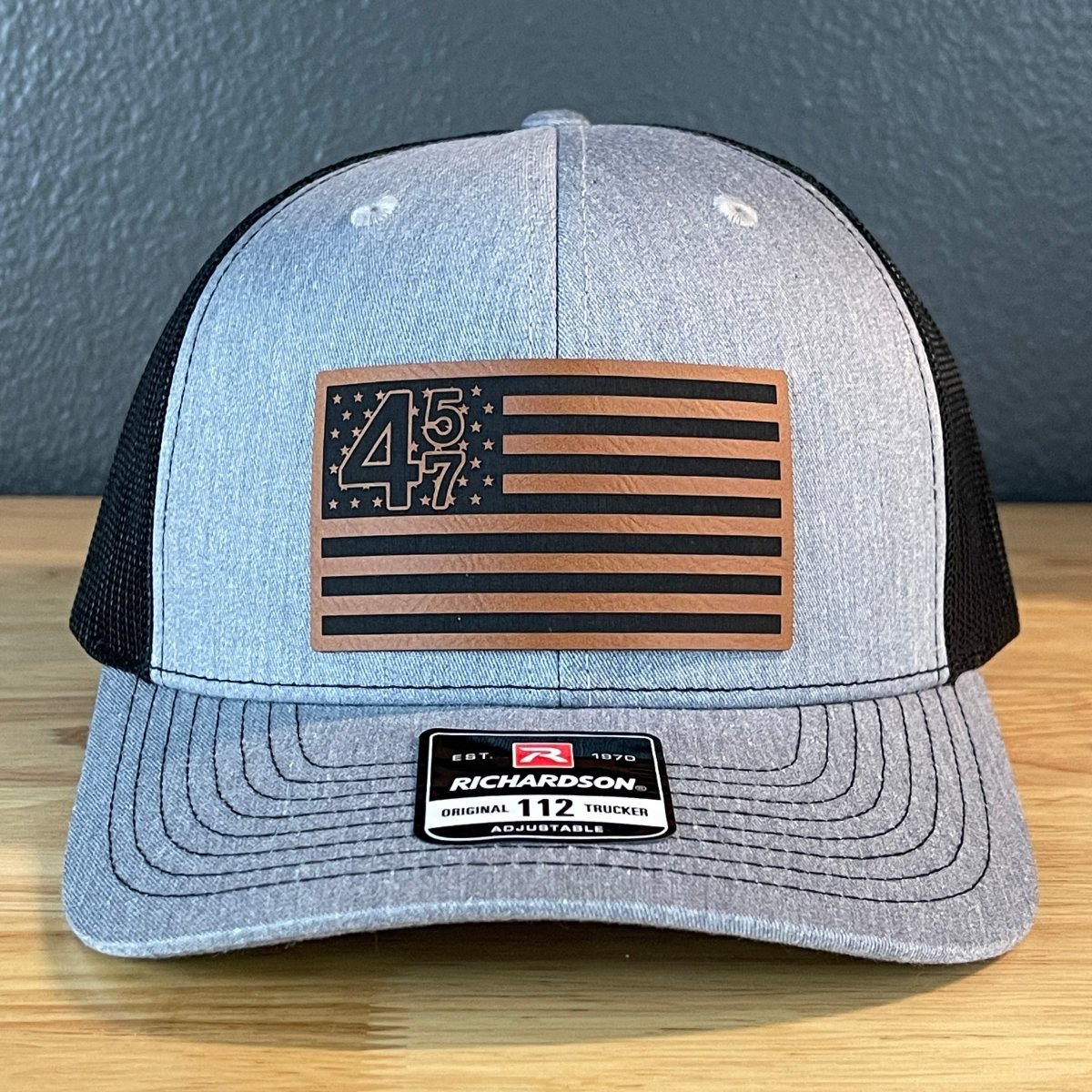 45 47 Inauguration American Flag Patriotic SnapBack Trucker Rawhide Leather Patch Hat Patch Hat