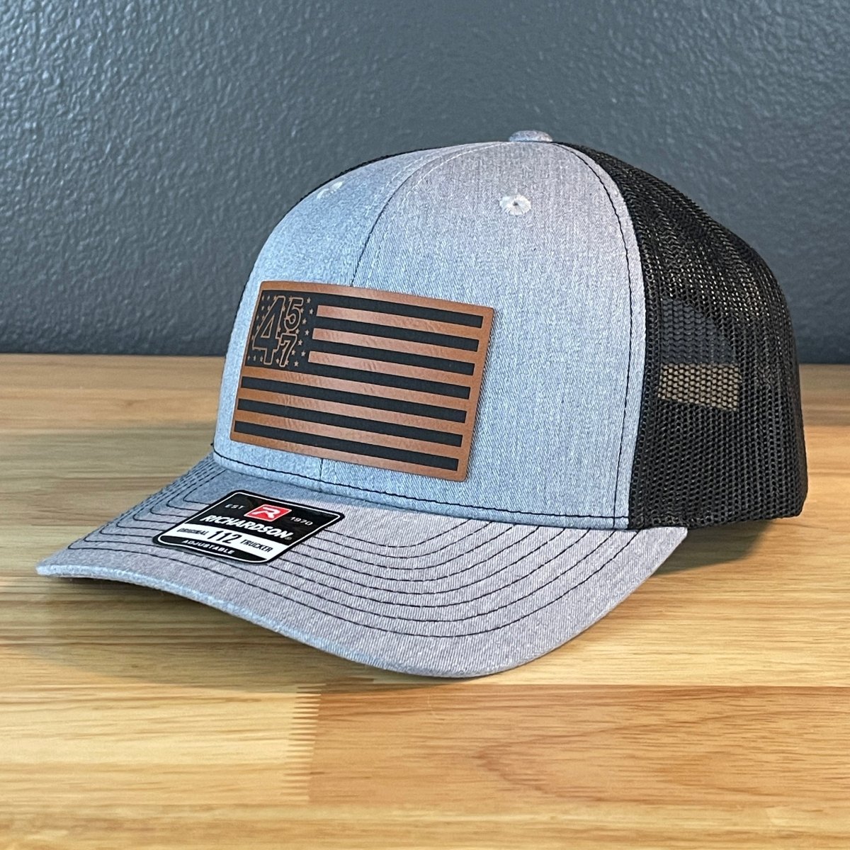 45 47 Inauguration American Flag Patriotic SnapBack Trucker Rawhide Leather Patch Hat Patch Hat