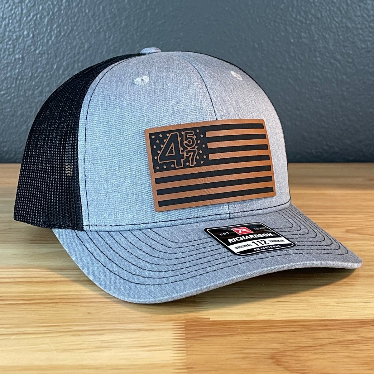 45 47 Inauguration American Flag Patriotic SnapBack Trucker Rawhide Leather Patch Hat Patch Hat