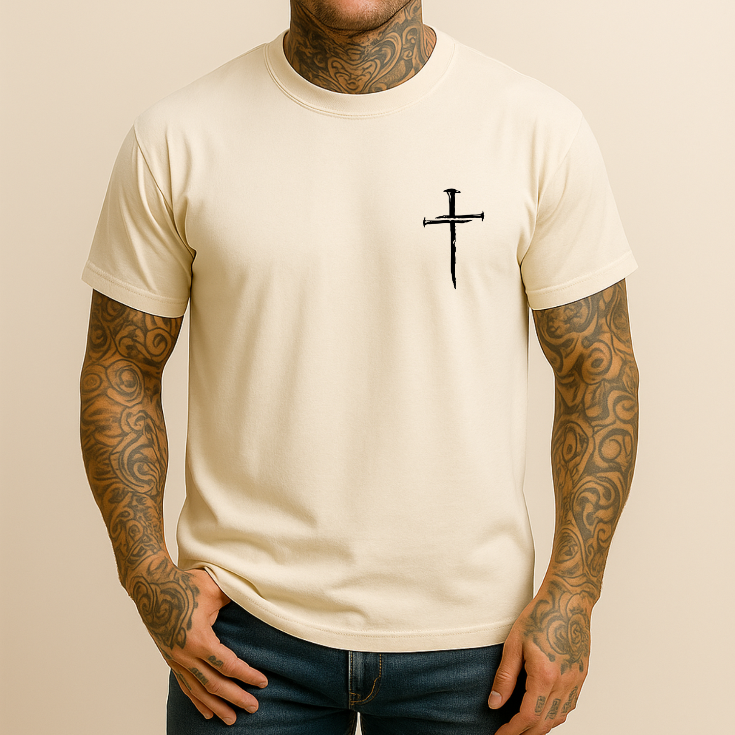 Three Nail Cross Men's Christian T Shirt