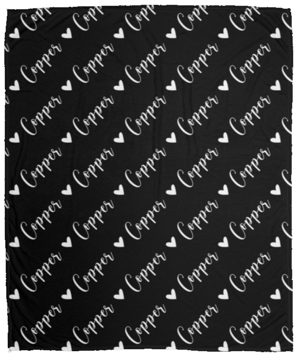 Personalized SnugglePlush™ Fleece Name Blanket - Script Heart Font