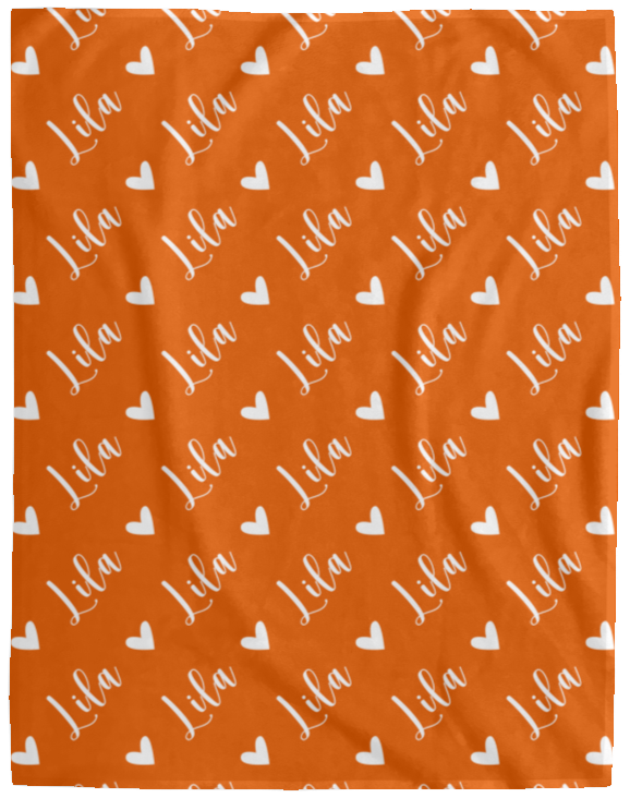 Personalized SnugglePlush™ Fleece Name Blanket - Script Heart Font