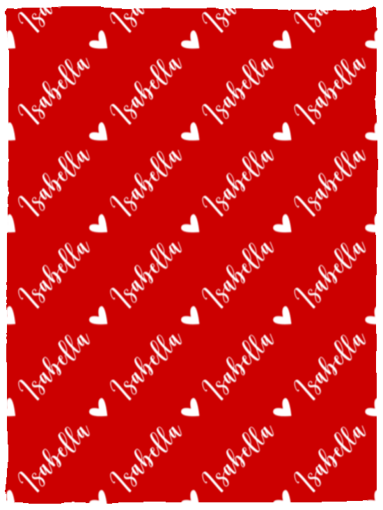 Personalized SnugglePlush™ Fleece Name Blanket - Script Heart Font
