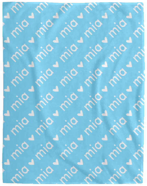Personalized SnugglePlush™ Fleece Name Blanket - Sans Heart Font