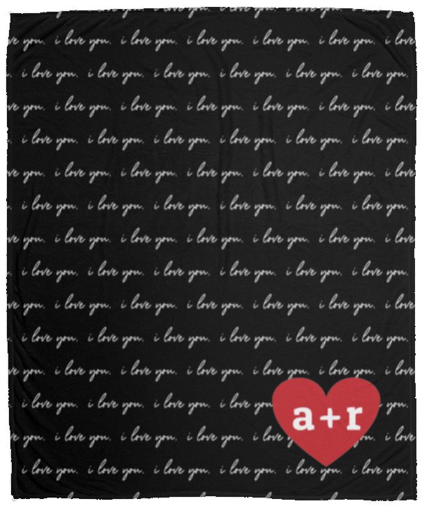 Personalized Love Letters Initial Heart Blanket