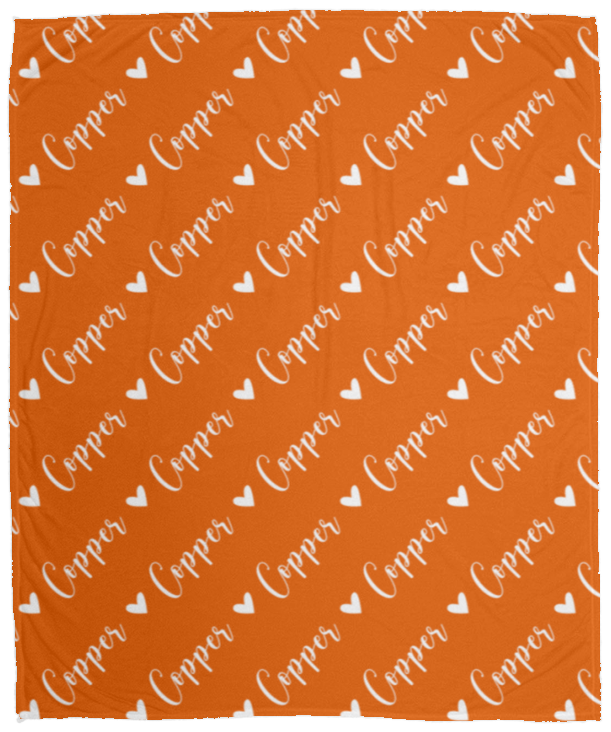 Personalized SnugglePlush™ Fleece Name Blanket - Script Heart Font