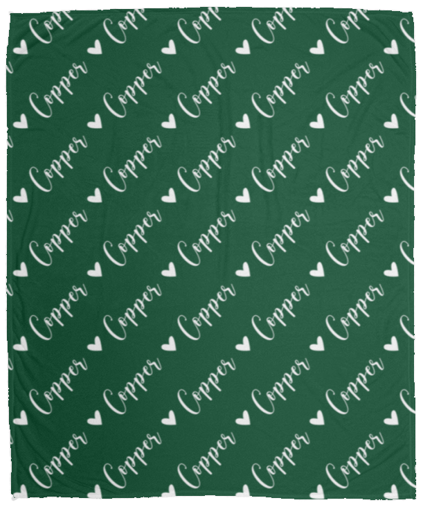 Personalized SnugglePlush™ Fleece Name Blanket - Script Heart Font