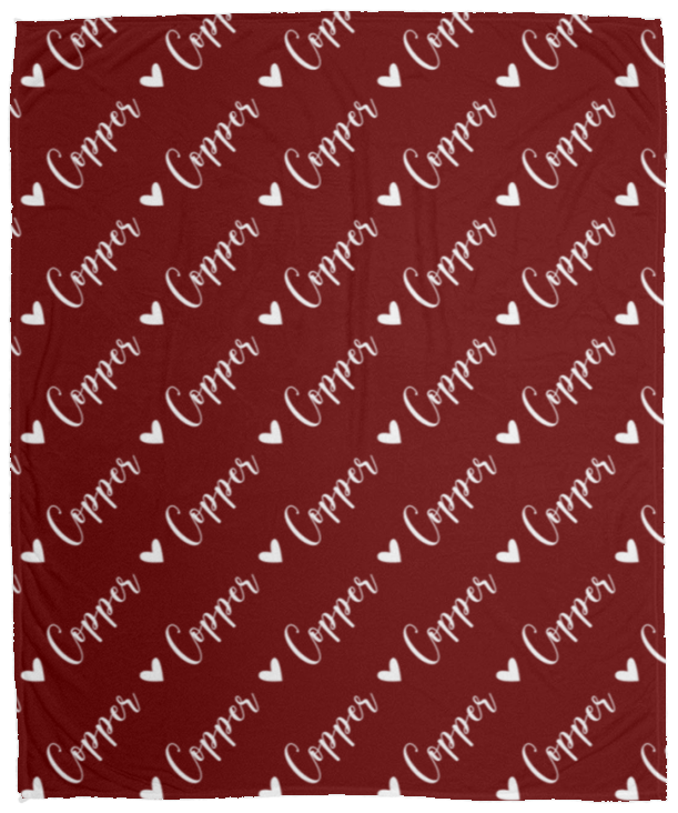 Personalized SnugglePlush™ Fleece Name Blanket - Script Heart Font