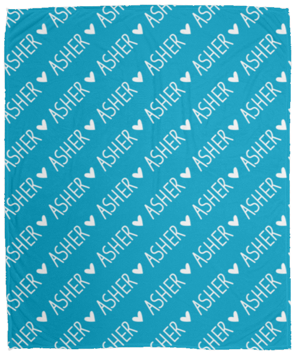 Personalized SnugglePlush™ Fleece Name Blanket - Handwritten Heart Font