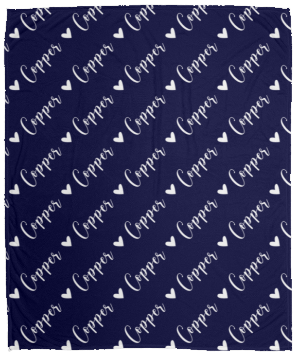 Personalized SnugglePlush™ Fleece Name Blanket - Script Heart Font