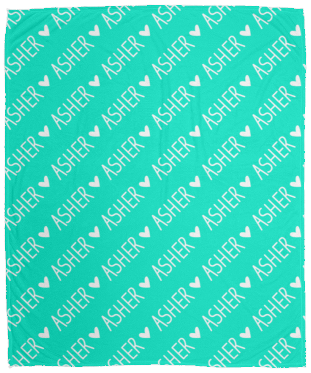 Personalized SnugglePlush™ Fleece Name Blanket - Handwritten Heart Font