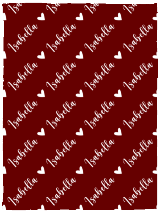 Personalized SnugglePlush™ Fleece Name Blanket - Script Heart Font