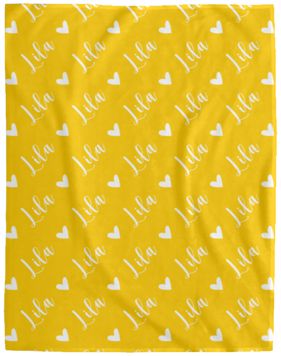 Personalized SnugglePlush™ Fleece Name Blanket - Script Heart Font