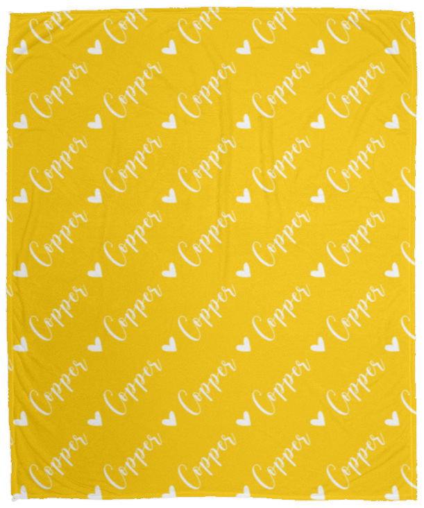 Personalized SnugglePlush™ Fleece Name Blanket - Script Heart Font