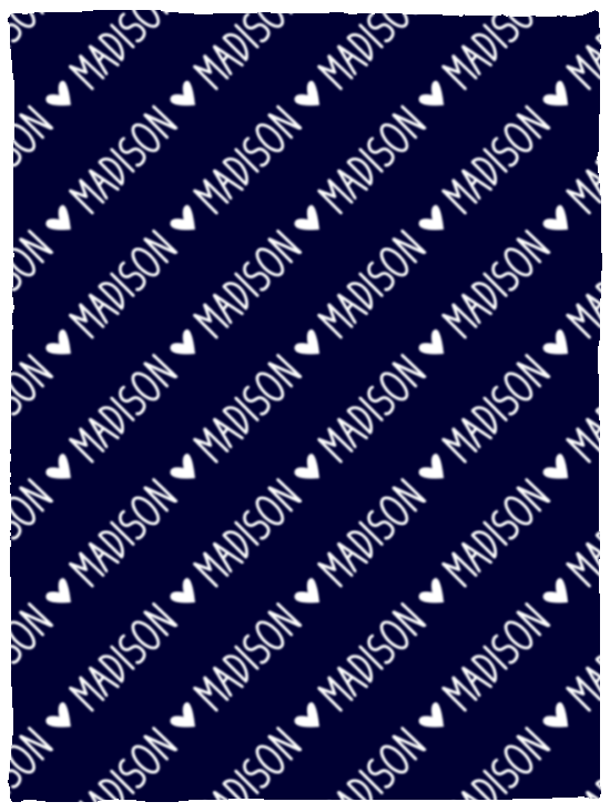 Personalized SnugglePlush™ Fleece Name Blanket - Handwritten Heart Font