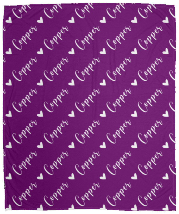 Personalized SnugglePlush™ Fleece Name Blanket - Script Heart Font