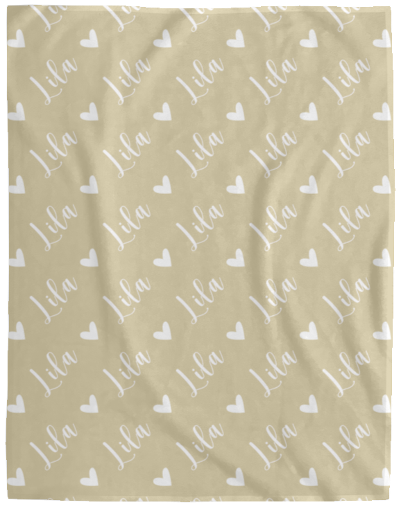 Personalized SnugglePlush™ Fleece Name Blanket - Script Heart Font