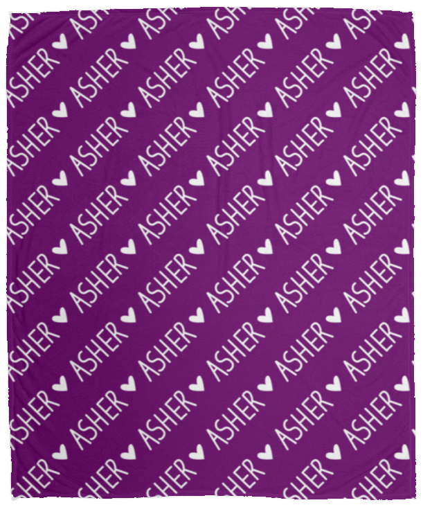 Personalized SnugglePlush™ Fleece Name Blanket - Handwritten Heart Font