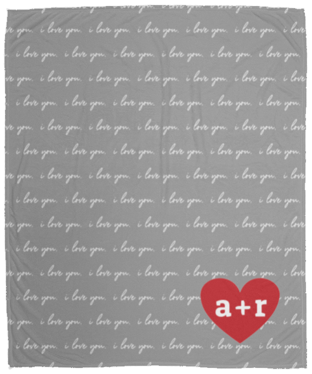 Personalized Love Letters Initial Heart Blanket