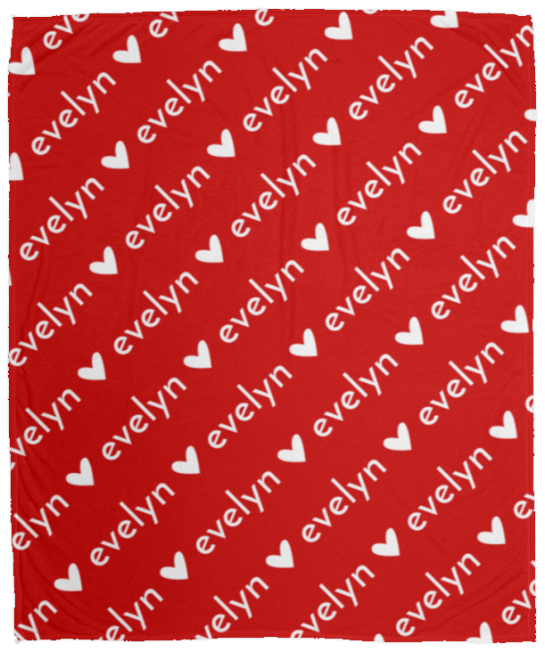 Personalized SnugglePlush™ Fleece Name Blanket - Sans Heart Font
