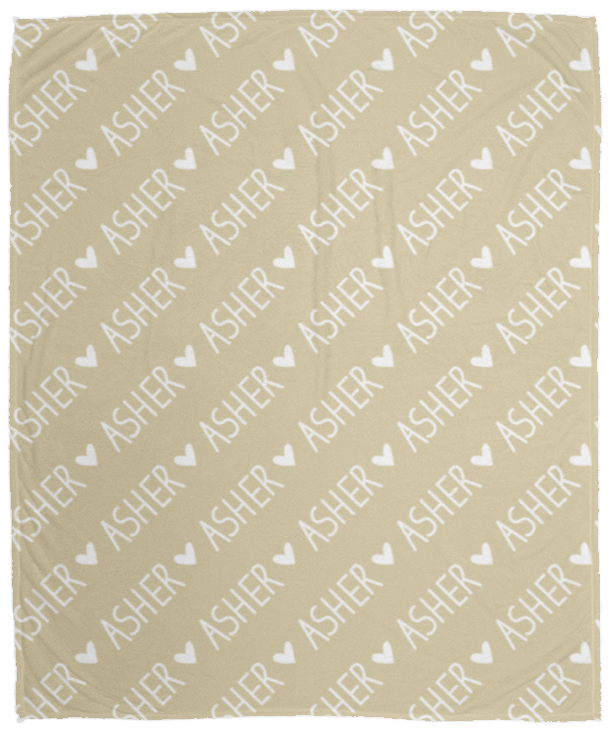 Personalized SnugglePlush™ Fleece Name Blanket - Handwritten Heart Font
