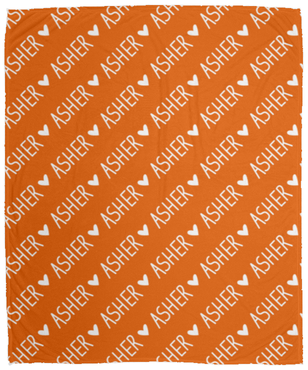 Personalized SnugglePlush™ Fleece Name Blanket - Handwritten Heart Font