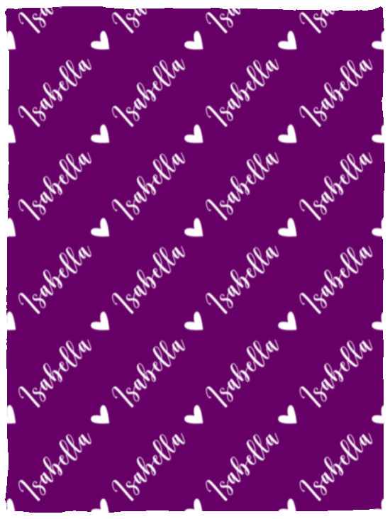 Personalized SnugglePlush™ Fleece Name Blanket - Script Heart Font