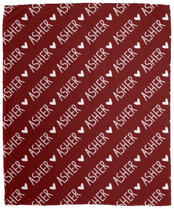 Personalized SnugglePlush™ Fleece Name Blanket - Handwritten Heart Font