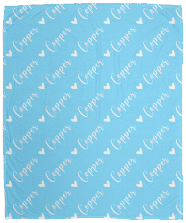 Personalized SnugglePlush™ Fleece Name Blanket - Script Heart Font