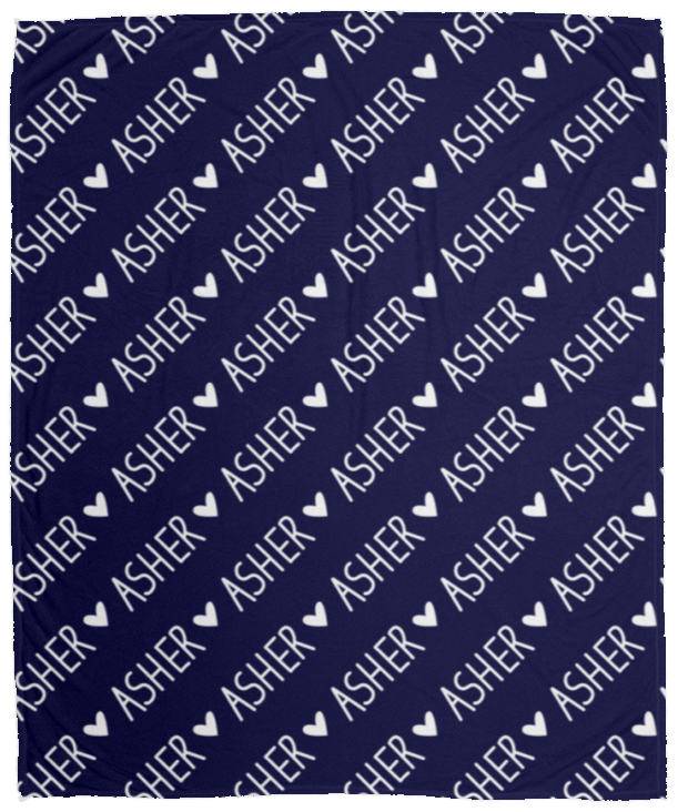 Personalized SnugglePlush™ Fleece Name Blanket - Handwritten Heart Font