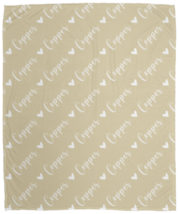 Personalized SnugglePlush™ Fleece Name Blanket - Script Heart Font