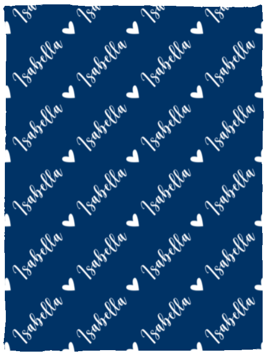 Personalized SnugglePlush™ Fleece Name Blanket - Script Heart Font