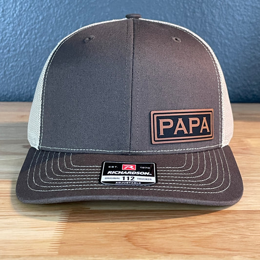PAPA Side Leather Patch Hat Brown