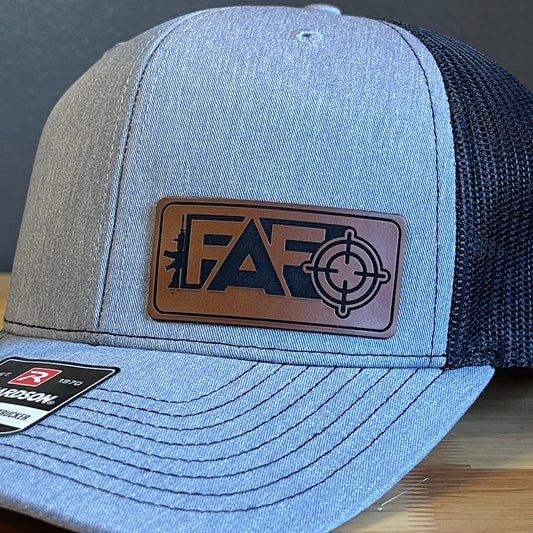 FAFO F Around And Find Out Leather Patch Hat