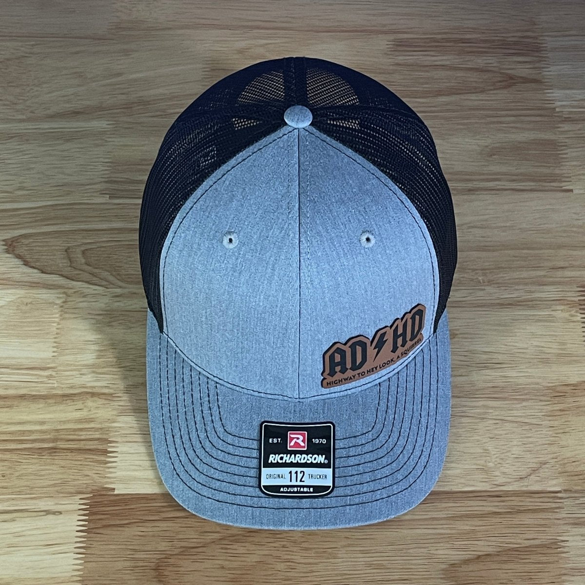 ADHD, Hey Look A Squirrel Side Leather Patch Hat Patch Hat - VividEditions