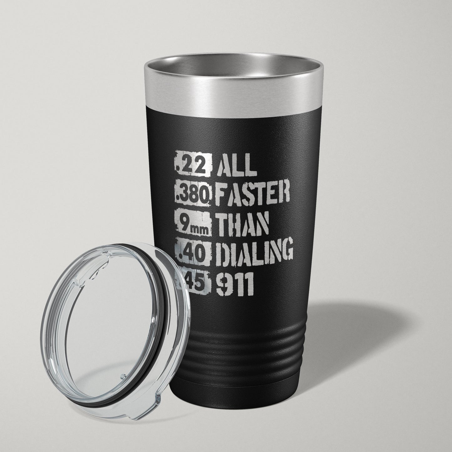 All Faster Than 911 2nd Amendment 20oz Laser Engraved Tumbler Travel Mug
