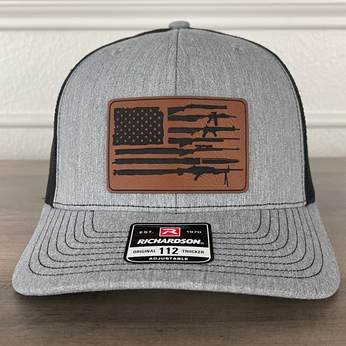 American Flag 2nd Amendment Patriotic Leather Patch Hat Patch Hat - VividEditions