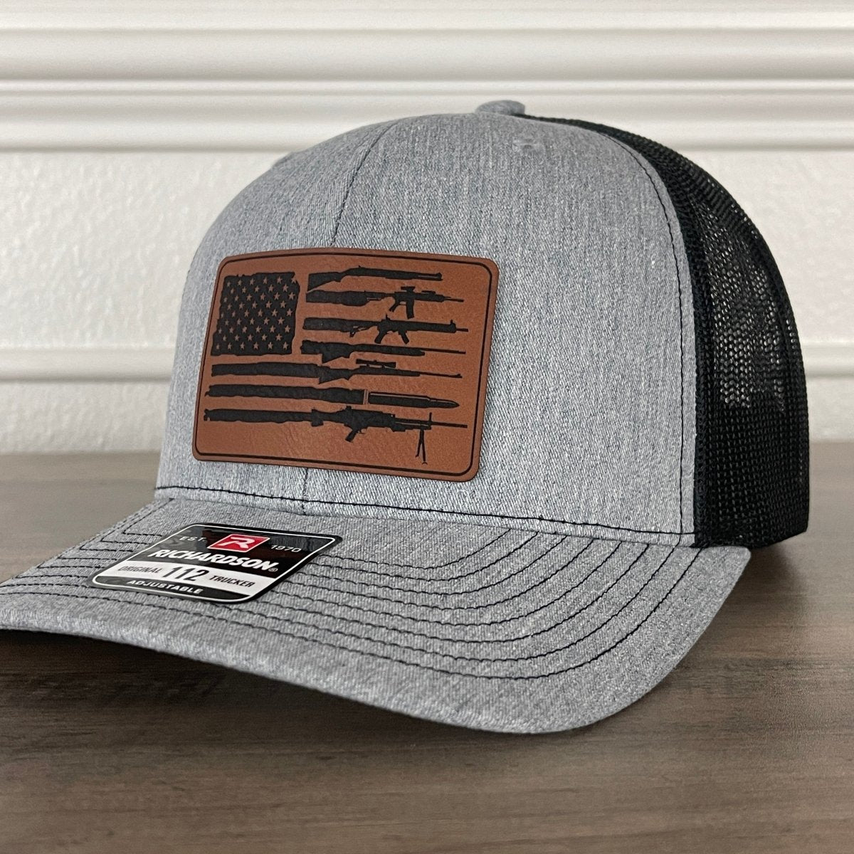 American Flag 2nd Amendment Patriotic Leather Patch Hat Patch Hat - VividEditions