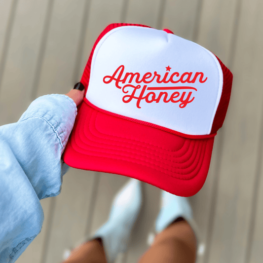 American Honey 4th of July Summer Classic Foam Trucker Hat Red/White Trucker Hat