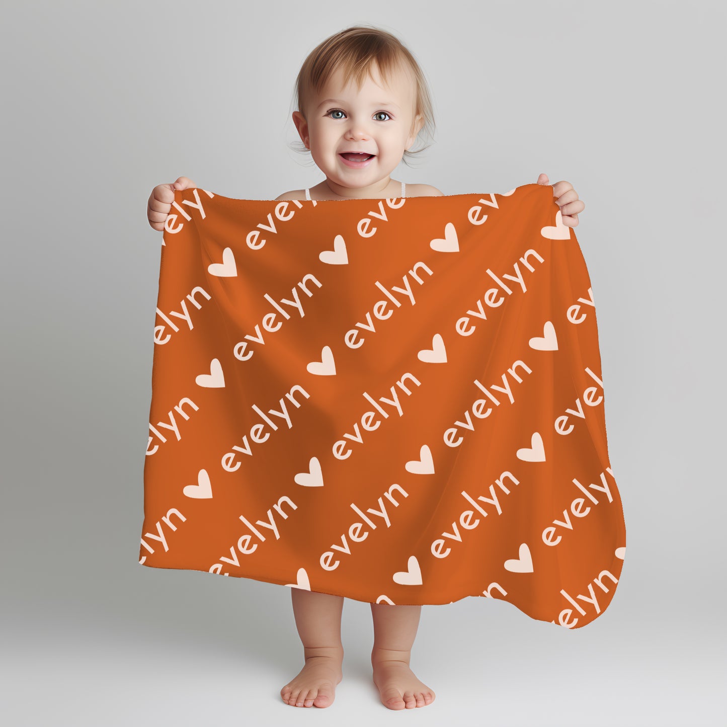 Personalized SnugglePlush™ Fleece Name Blanket - Sans Heart Font