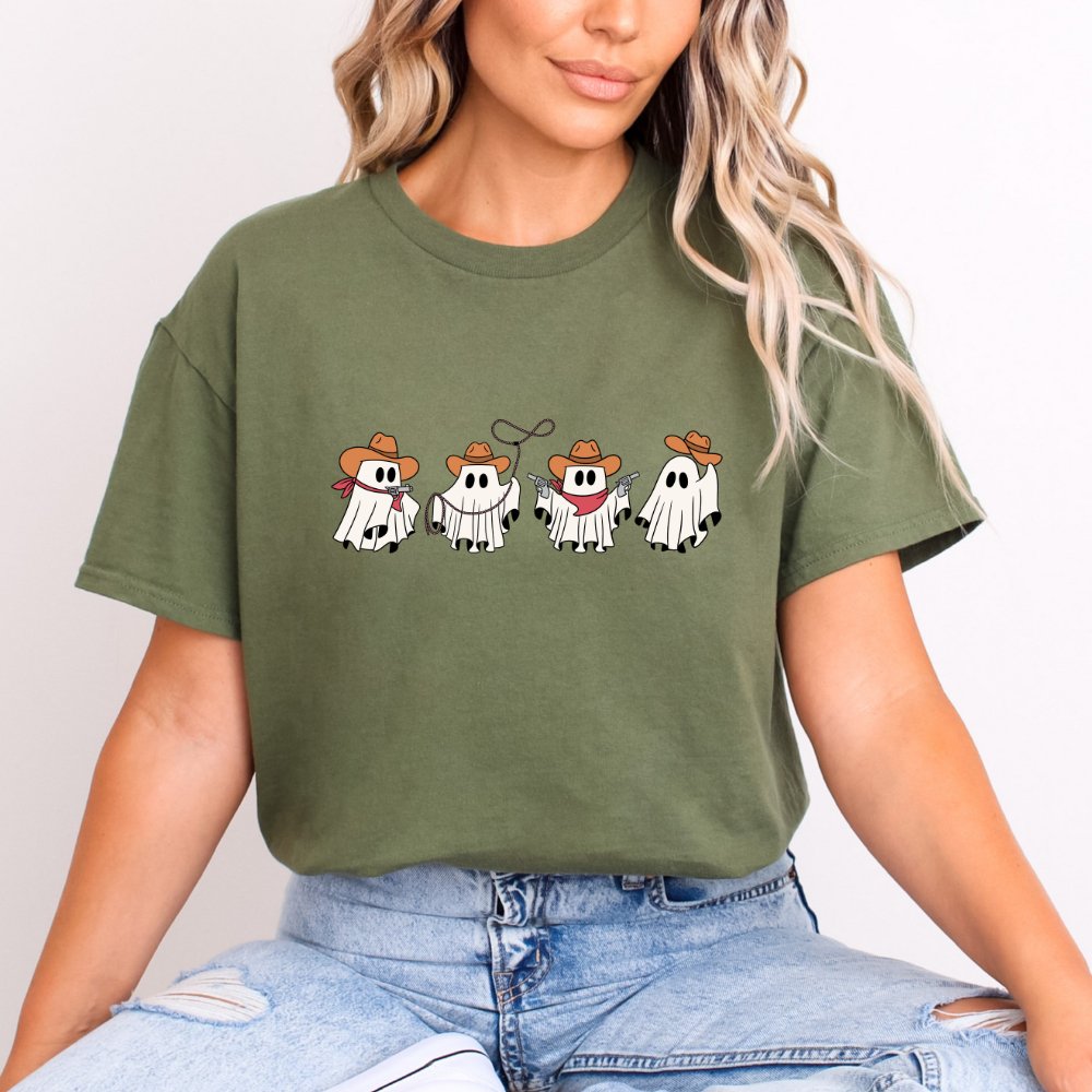 Cowboy Ghosts Ladies Halloween Shirt (4 colors) T-Shirt