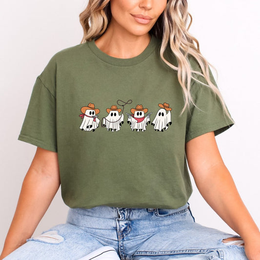Cowboy Ghosts Ladies Halloween Shirt (4 colors) T-Shirt