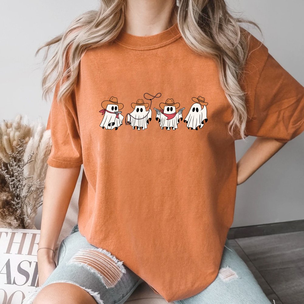 Cowboy Ghosts Ladies Halloween Shirt (4 colors) T-Shirt