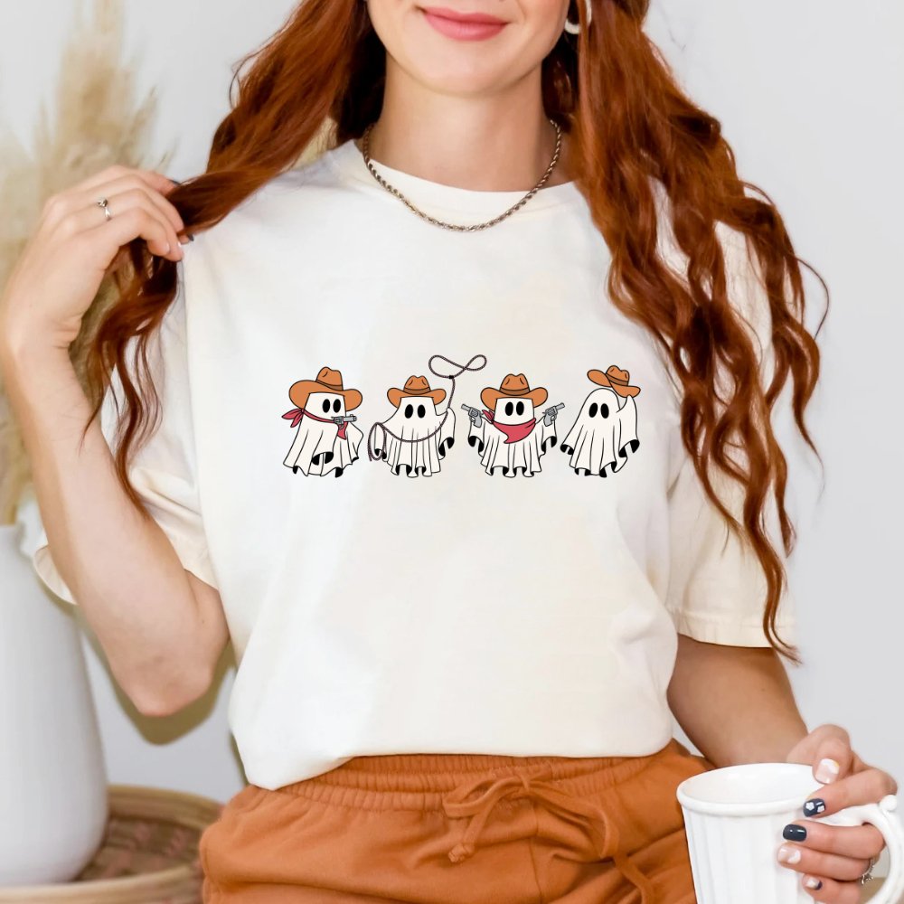 Cowboy Ghosts Ladies Halloween Shirt (4 colors) T-Shirt