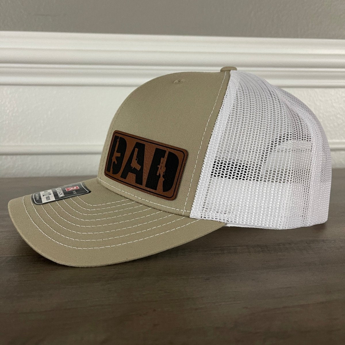 DAD 2A 2nd Amendment Leather Patch Hat Khaki Patch Hat - VividEditions